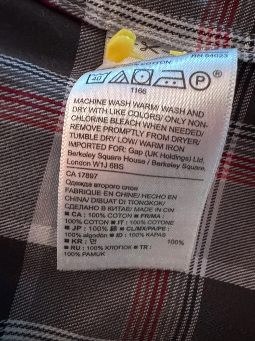 Banana Republic Men's Plaid Button-Down Shirt - Black, Gray & Pink